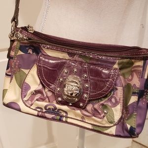 Used Kathy Van Zeeland Purple Paisley Cross body p